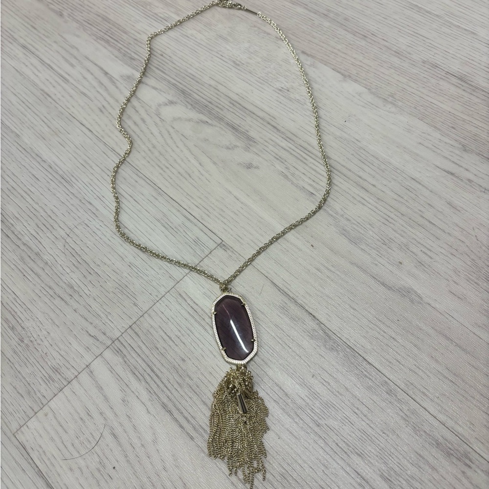 Kendra Scott Gold Necklace with Purple Pendant